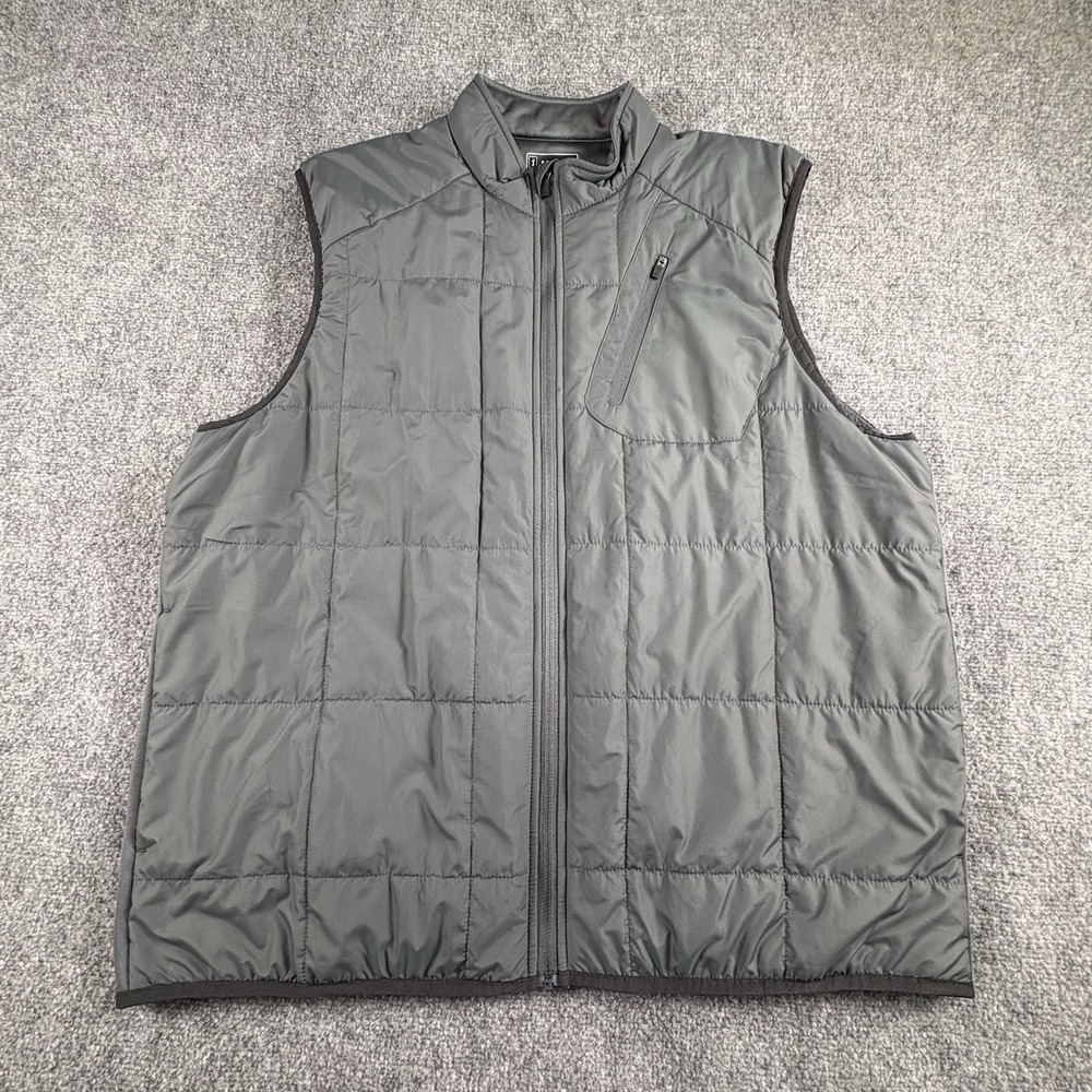 PGA Tour Vest Men's XL Gray Quilted Full Zip Golf Outdoor Lightweight Athleisure